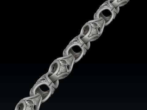 Skull Chain v2 3D print model 3D प्रिंट मॉडल