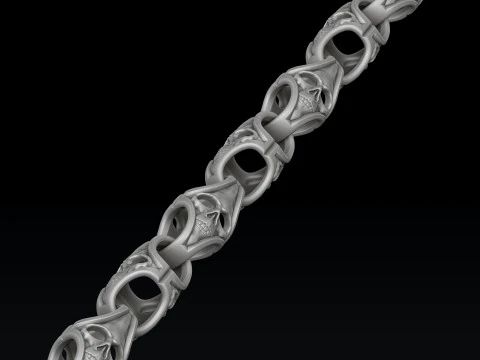 Skull Chain v2 3D print model 3D Print Model