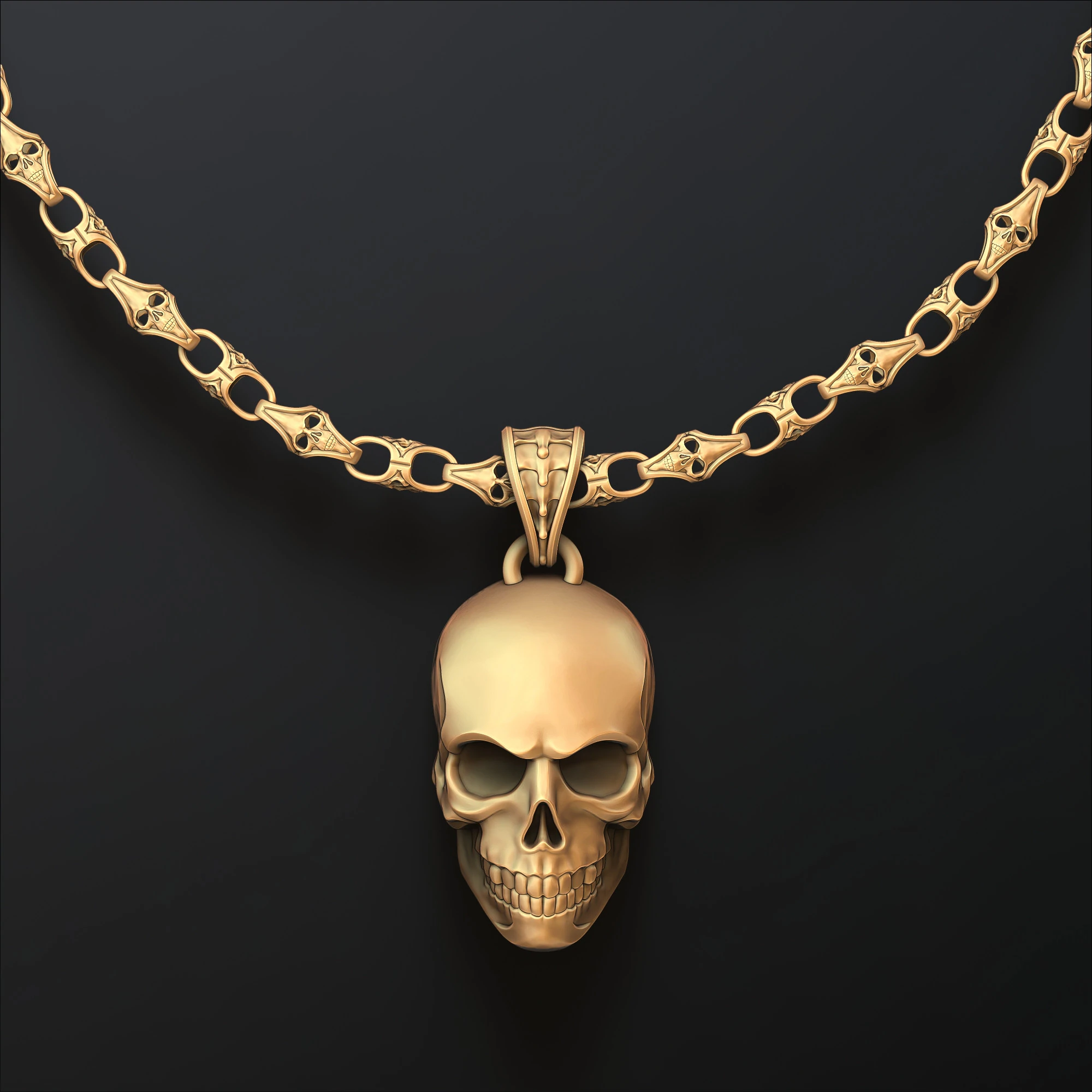 Skull Chain Pendant v2 Set 3D print models 3D Print Model .c4d .max .obj .3ds .fbx .stl .blend