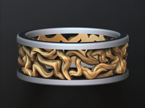 Modello di stampa 3D dell'anello dei rami degli alberi Modello di stampa 3D