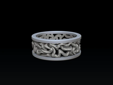 Tree Branches Ring 3D print model 3D Print Model