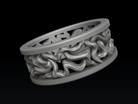 Tree Branches Ring 3D print model 3D Print Model