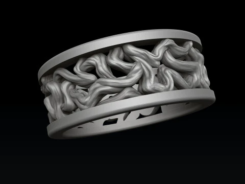 Tree Branches Ring 3D print model 3D Print Model