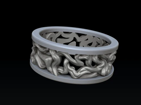 Cole&ccedil;&atilde;o de an&eacute;is pendentes de galhos de &aacute;rvores Modelo de impress&atilde;o 3D Modelo de Impressão 3D