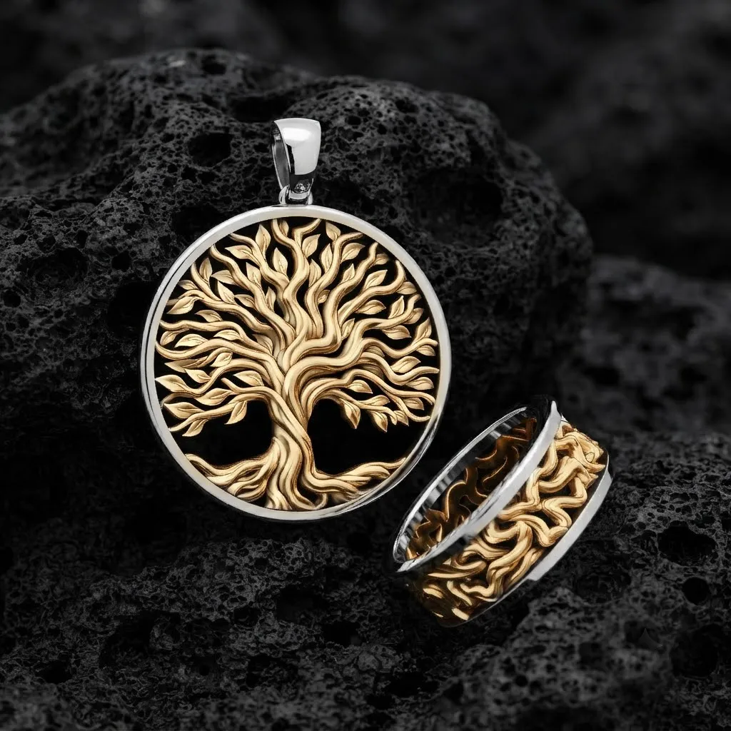 Tree Branches Pendant Ring Collection 3D print model 3D Print Model .c4d .max .obj .3ds .fbx .stl .blend 