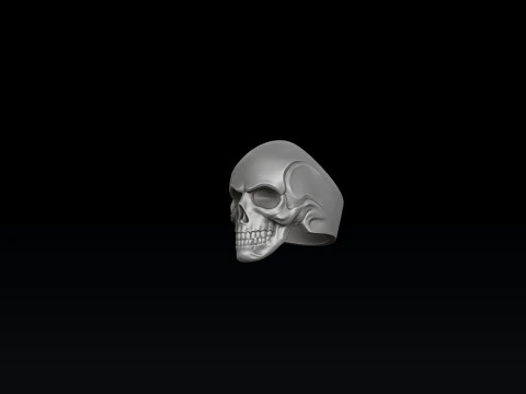 Skull Chain Pendant Ring v2 Collection 3D print models 3D Print Model