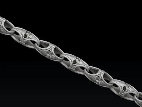 Skull Chain Pendant Ring v2 Collection 3D print models 3D Print Model