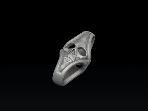 Skull Chain Pendant Ring v2 Collection 3D print models 3D Print Model