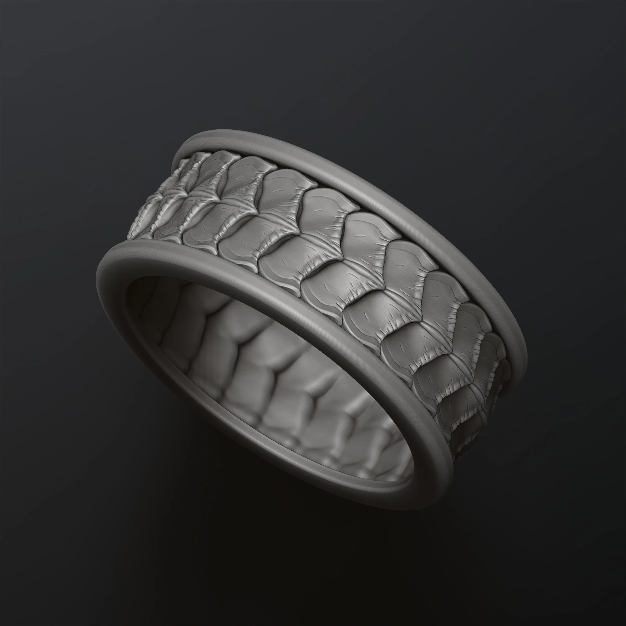 Dragon Scale Skin Ring 3D print model 3D Print Model .c4d .max .obj .3ds .fbx .stl .blend