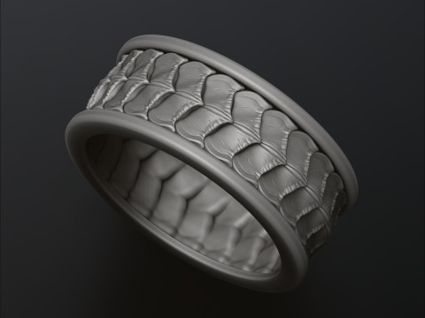 Dragon Scale Skin Ring 3D print model 3Dプリントモデル