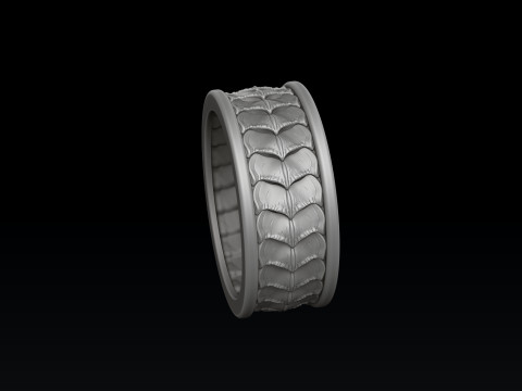 Dragon Scale Skin Ring 3D print model Modello di stampa 3D