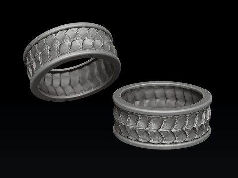 Dragon Scale Skin Ring 3D print model 3D Print Model