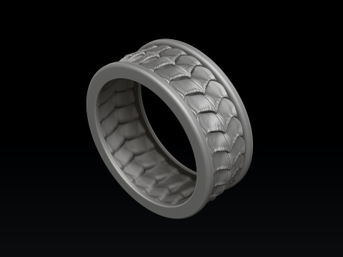 Dragon Scale Skin Ring 3D print model Modello di stampa 3D
