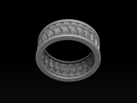 Dragon Scale Skin Ring 3D print model Modello di stampa 3D