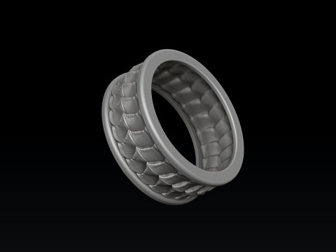 Dragon Scale Skin Ring 3D print model Modello di stampa 3D