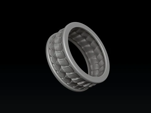 Dragon Scale Skin Ring 3D print model 3D Print Model