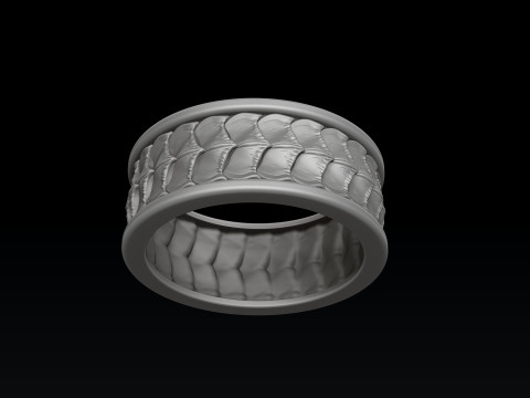 Dragon Scale Skin Ring 3D print model Modello di stampa 3D