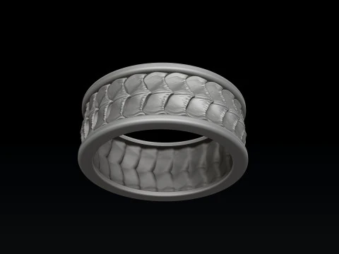 Dragon Scale Skin Ring 3D print model 3D Print Model