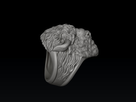 American Bison Buffalo Ring 3D print model Modelo de impresión 3D