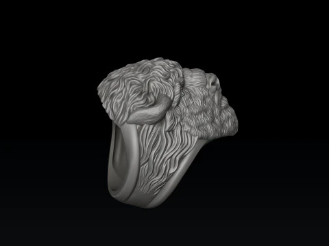American Bison Buffalo Ring 3D print model 3D Print Model