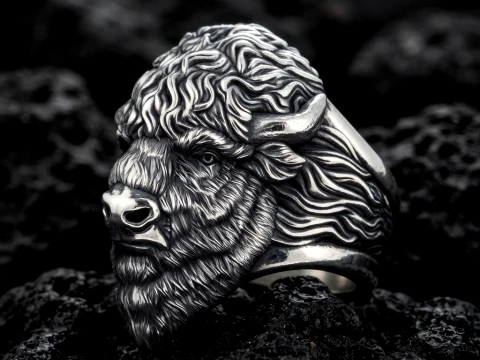American Bison Buffalo Ring 3D print model 3D Print Model