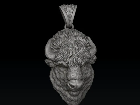 American Bison Buffalo Pendant 3D print model 3D Print Model