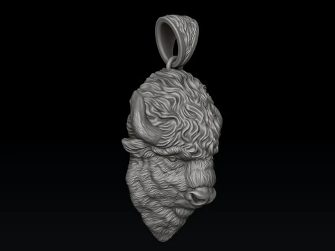 American Bison Buffalo Pendant 3D print model 3D Print Model