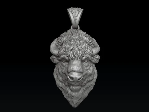 American Bison Buffalo Pendant 3D print model 3D Print Model