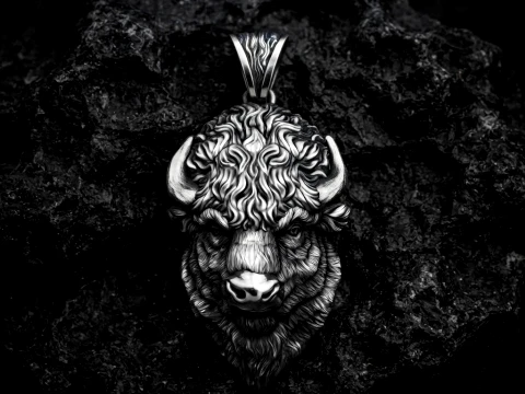 American Bison Buffalo Pendant 3D print model 3D Print Model