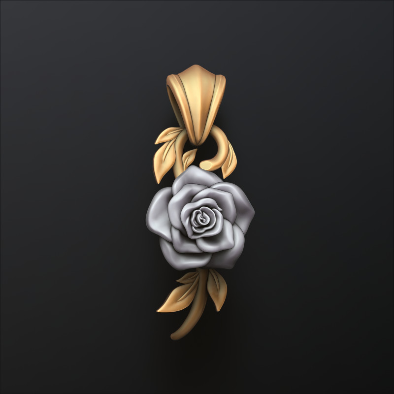 Rose Pendant v2 3D print model 3D Print Model .c4d .max .obj .3ds .fbx .stl .blend 