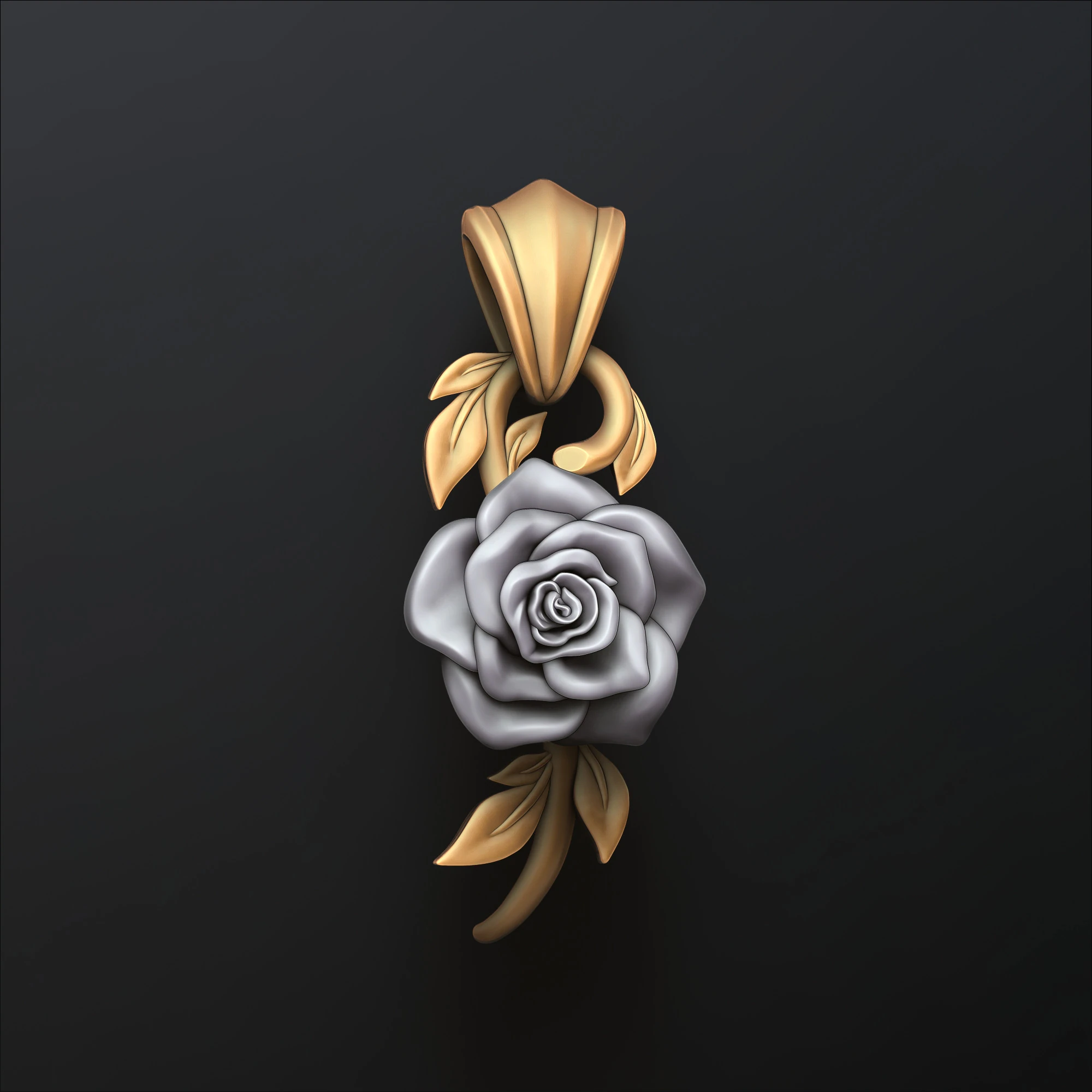 Rose Pendant v2 3D print model 3D Print Model .c4d .max .obj .3ds .fbx .stl .blend 