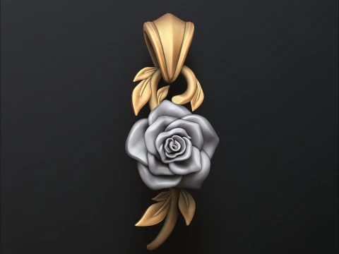 Modello di stampa 3D del pendente Rose v2 Modello di stampa 3D