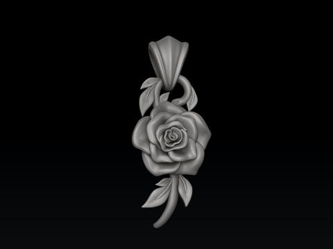 Rose Pendant v2 3D print model 3D Print Model