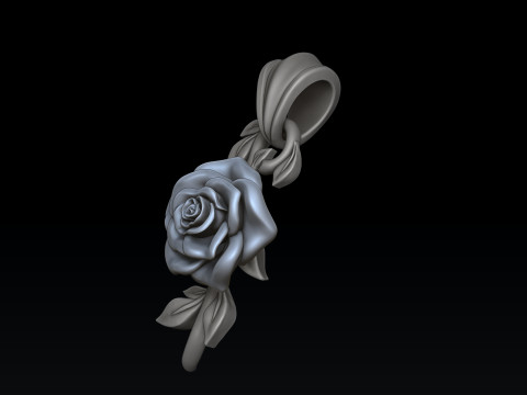 Rose Pendant v2 3D print model 3D Print Model