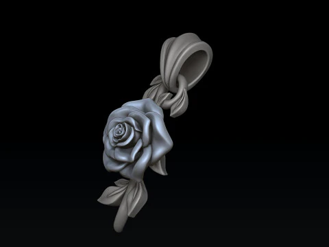 Rose Pendant v2 3D print model 3D Print Model