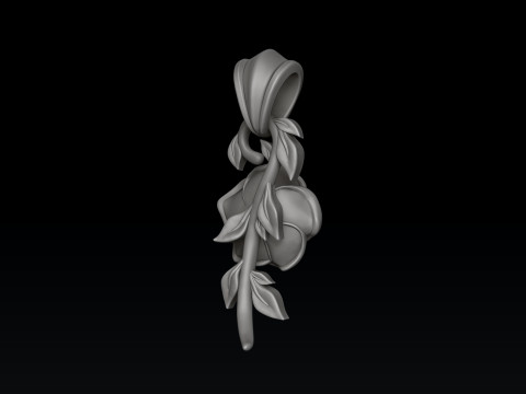 Rose Pendant v2 3D print model 3D Print Model