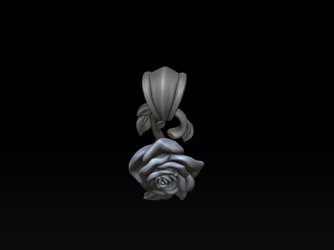 Rose Pendant v2 3D print model 3D Print Model