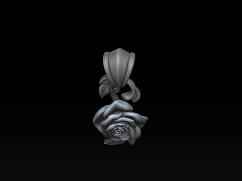 Rose Pendant v2 3D print model 3D Print Model
