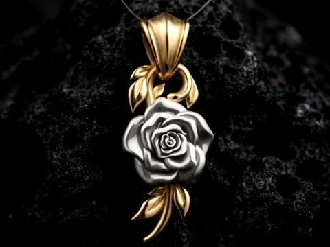 Rose Pendant v2 3D print model 3D Print Model