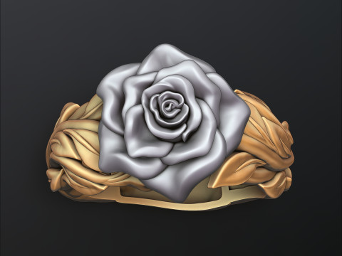 Rose Ring v2 3D print model Modelo de Impressão 3D