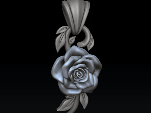 Rose Pendant Ring v2 Collection 3D print models 3D Print Model