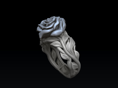 Rose Pendant Ring v2 Collection 3D print models 3D Print Model