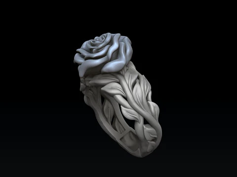 Rose Pendant Ring v2 Collection 3D print models 3D Print Model