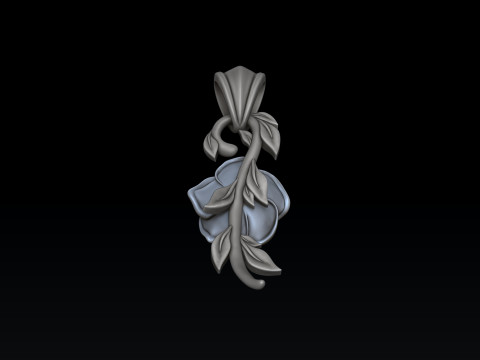 Rose Pendant Ring v2 Collection 3D print models 3D Print Model