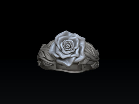Rose Pendant Ring v2 Collection 3D print models 3D Print Model