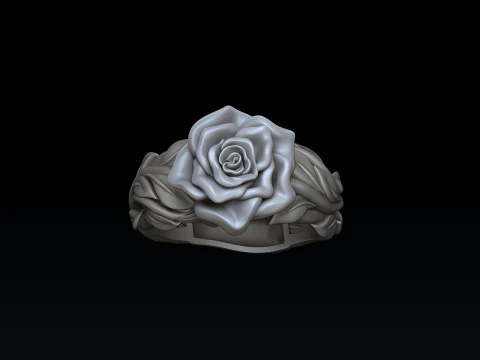 Rose Pendant Ring v2 Collection 3D print models 3D Print Model