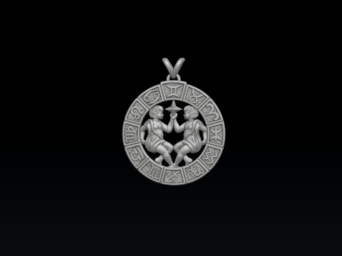 Horoscope Taurus Pendant v2 3D print model Modelo de Impressão 3D