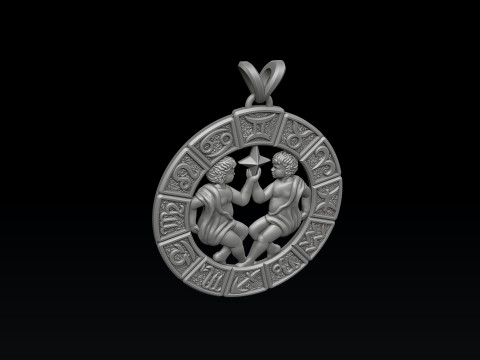 Horoscope Taurus Pendant v2 3D print model Modelo de Impressão 3D