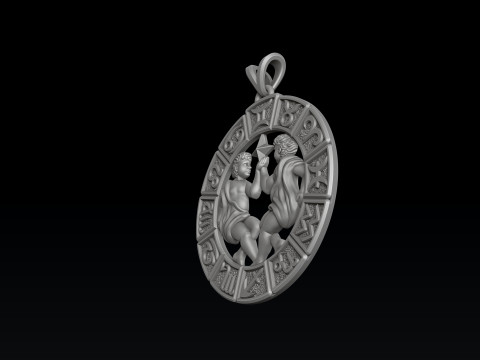 Horoscope Taurus Pendant v2 3D print model Modelo de Impressão 3D