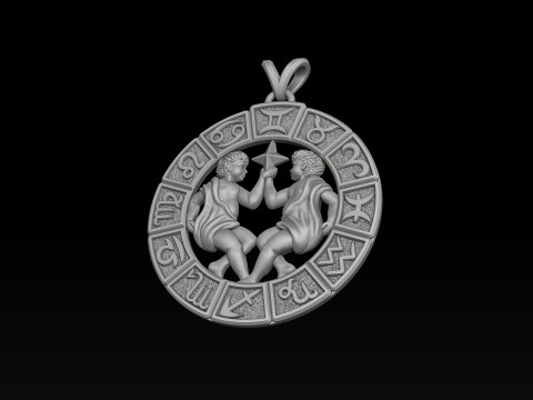 Horoscope Taurus Pendant v2 3D print model Modelo de Impressão 3D